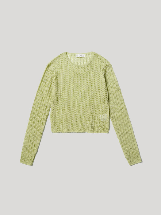 Crop mood knit_Yellow green