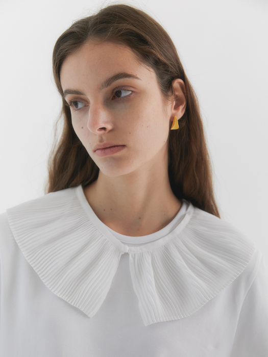Lala Pleated collar _White