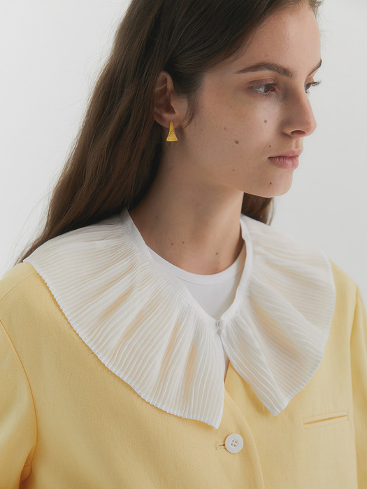 Lala Pleated collar _White