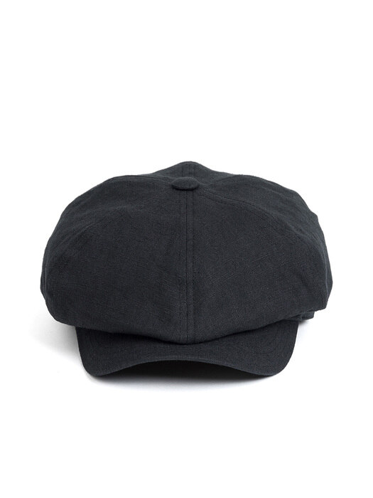 LB LINEN NEWSBOY CAP (black)