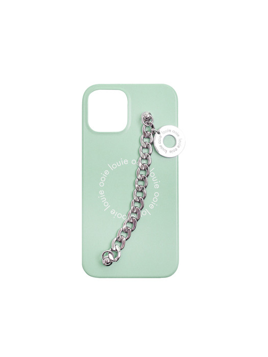 medal chain case - baby mint