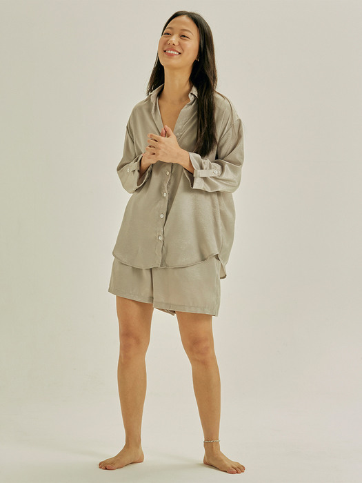 Gray Satin Naoki PJ Set