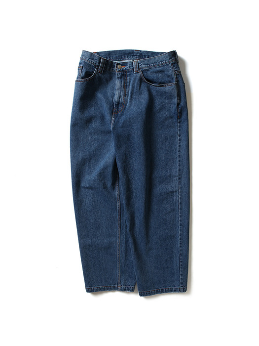 Washed Baggy Loose Jean -Deep blue