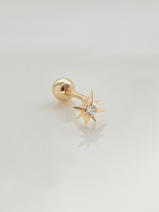 14K Gold Cutting Star Cubic Piercing, Earrings (14k골드) s11
