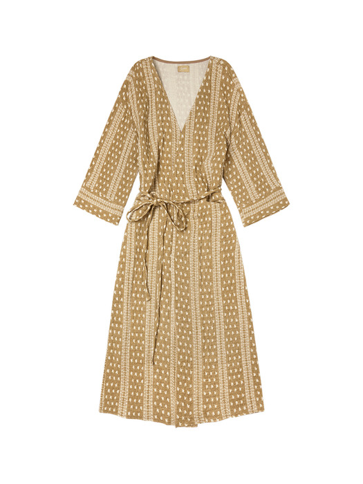 SI OT 4020 Vintage Jacquard Robe_Vintage brown