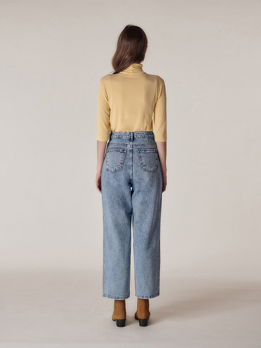 Yoke blue denim pants