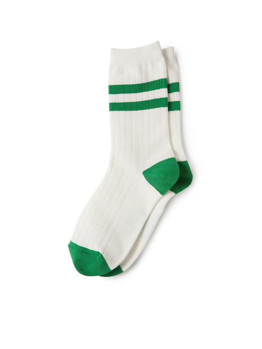 Two Line Socks Green