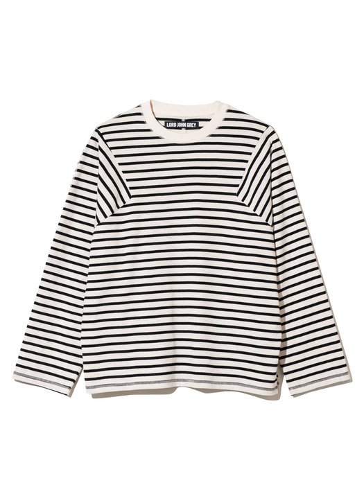 long sleeve stripe tee ivory