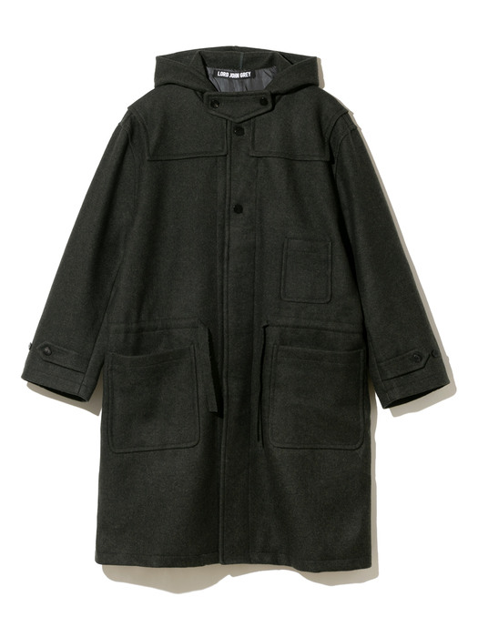 wool hooded coat khaki