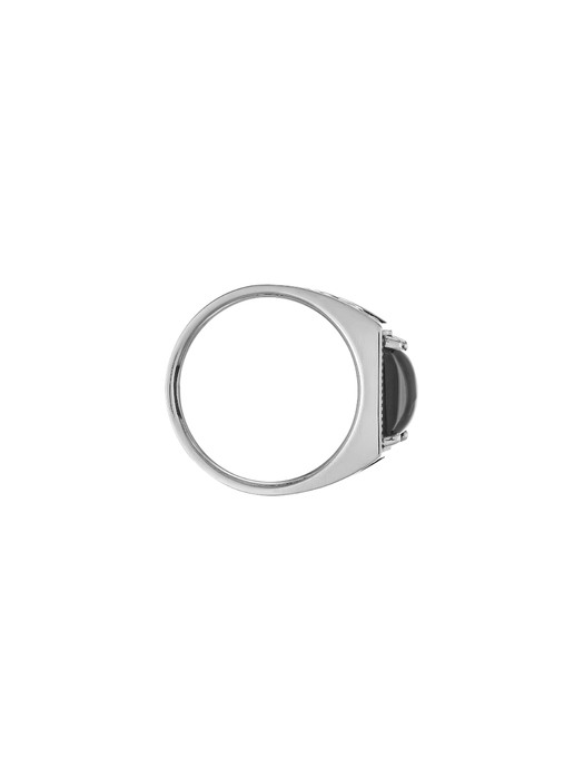 Square Onyx Ring (Sterling Silver, Onyx)