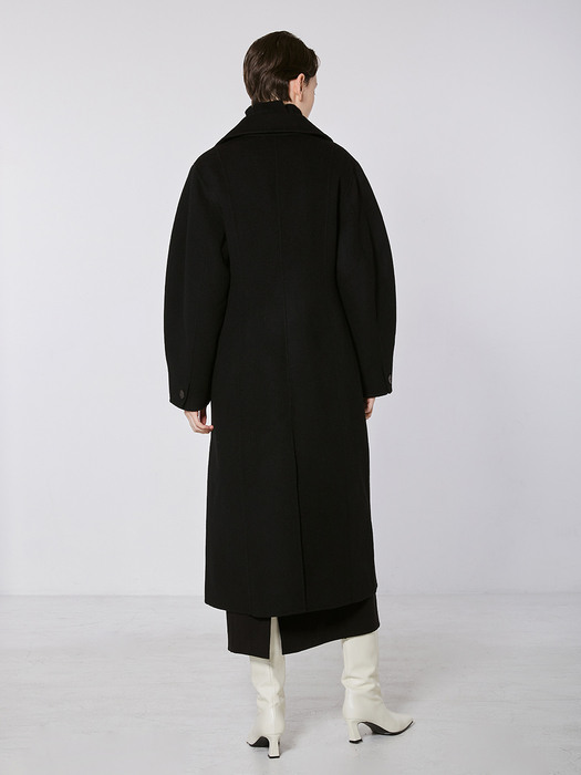 TOF BABYWOOL LINE VOLUME COAT [HAND MADE] BLACK