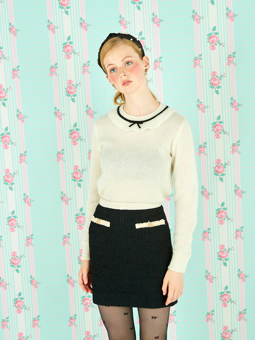 RUFFLE NECK KNIT - IVORY