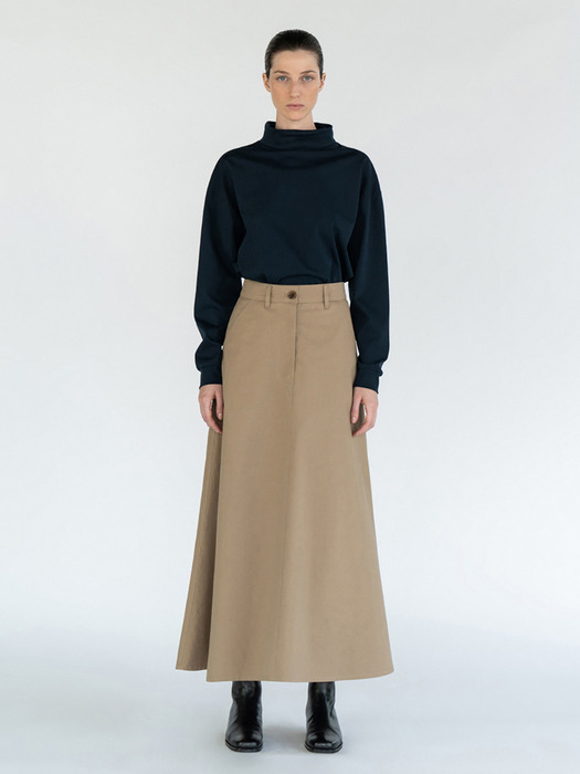 Cotton Long Skirt / Beige