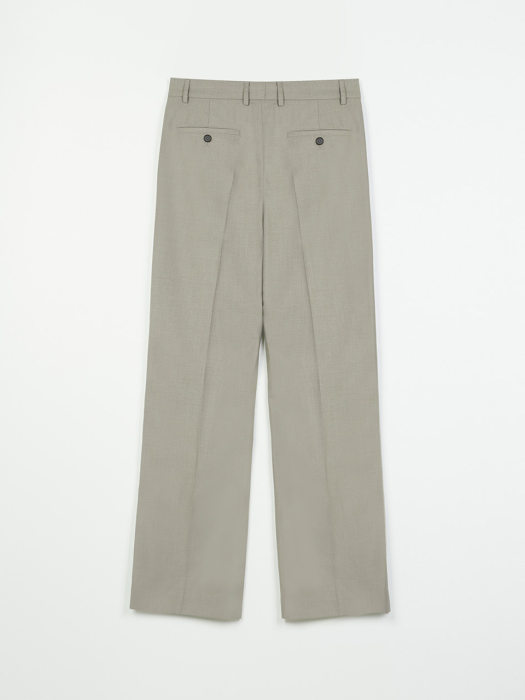 Pleated Wide Pants (Beige)