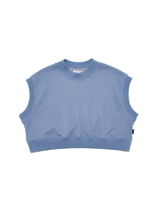 WOMENS OVER FIT CROP VEST(BLUE)