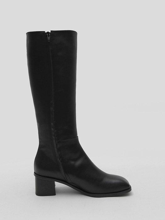 WIDE SQUARE LONG BOOTS [C1F03BK]