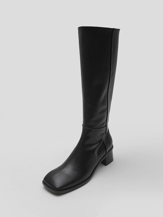 WIDE SQUARE LONG BOOTS [C1F03BK]