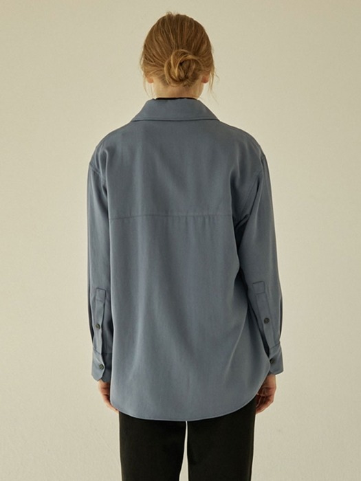 Tencel Loose-fit Shirt - Dust Blue