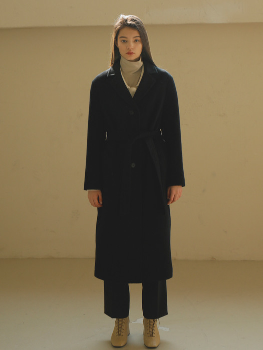 SINGLE WOOL COAT / BLACK