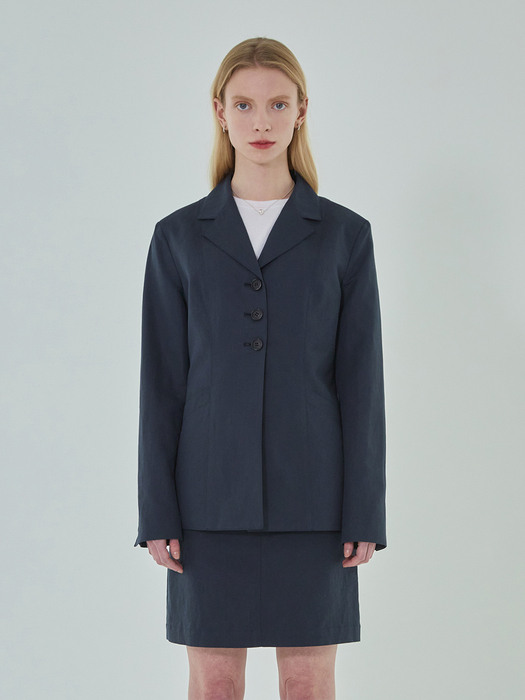 W THREE BUTTON JACKET dark navy