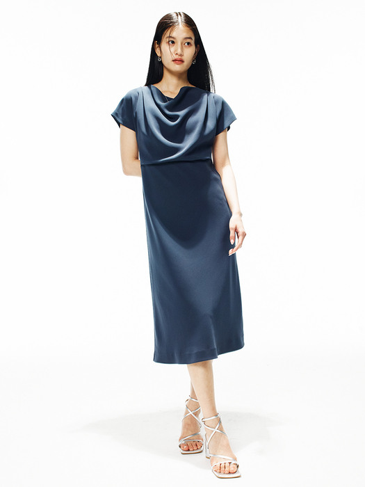 [Drama Signature] Cowl-neck Midi Dress
