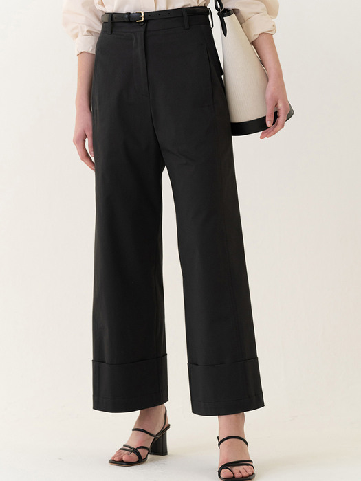 SS22 Cotton Wide Pants Charcoal