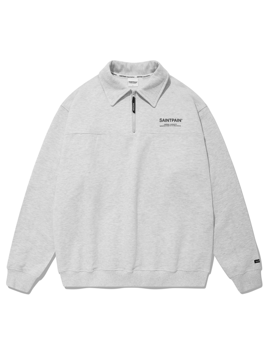 SP VRTN COLLAR HALF ZIP UP-MELANGE GRAY