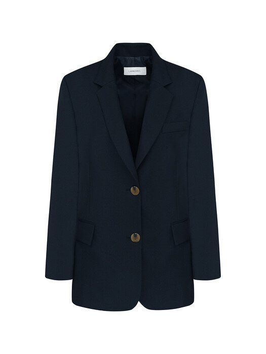 Wool blazer jacket-Navy