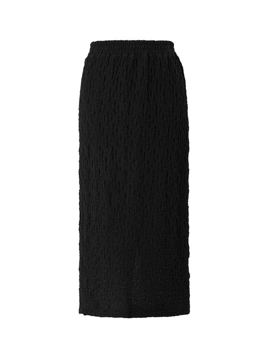 Crinkle slit skirt - Black