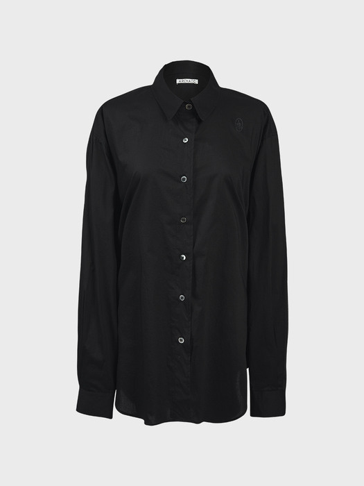 silky cotton shirt_black