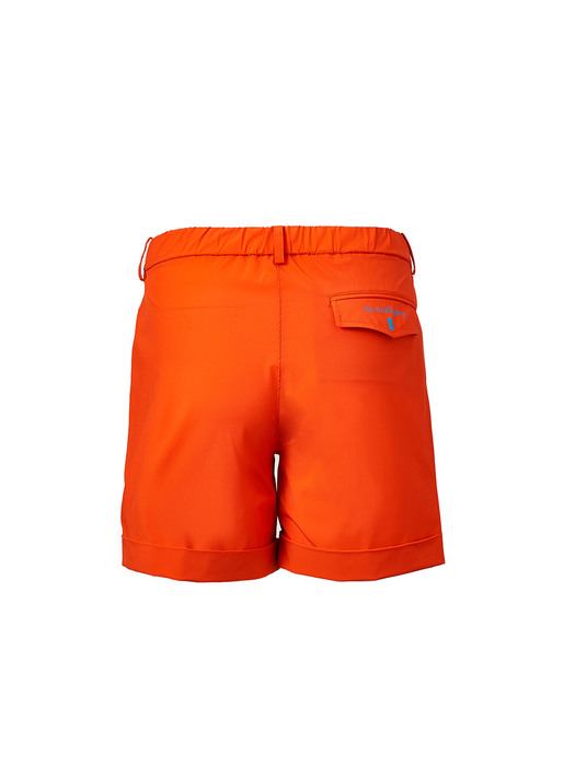 stretch roll-up shorts_orange red