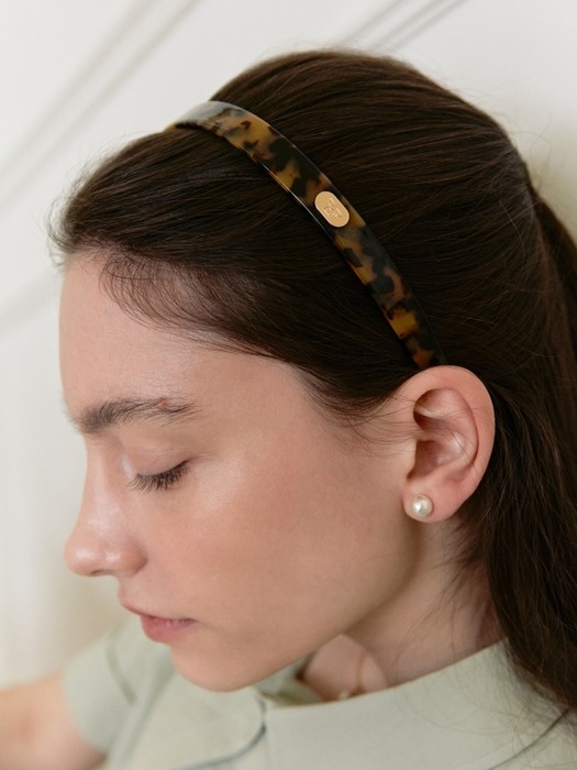 marble hairband - yellow leopard