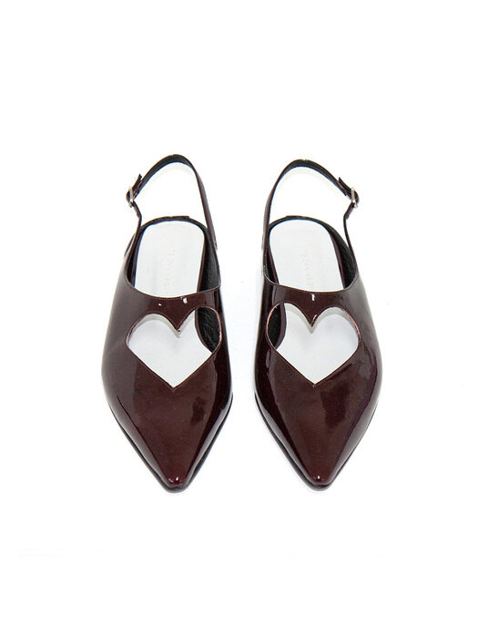 Heart slingback shoes_Wine