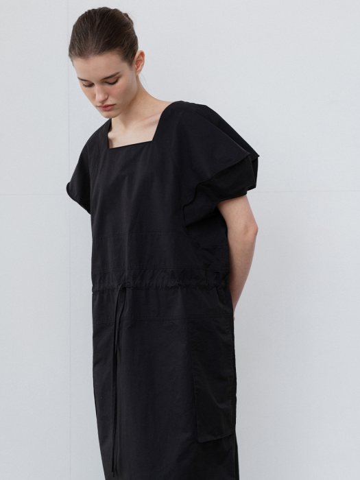 Structural Puff Dress_Charcoal