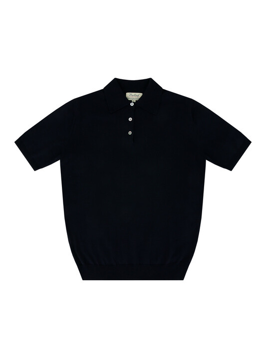 Essential cotton Polo Knit (Navy)