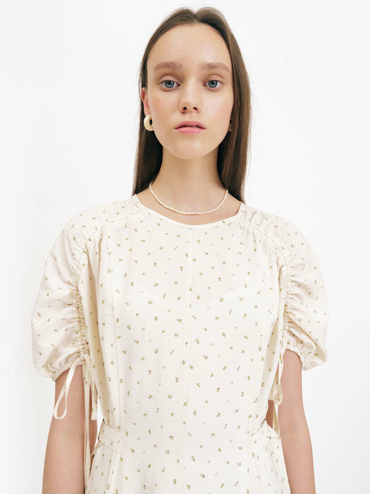 22 Summer_ Cream Flower String Midi Dress