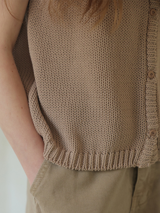 open vest (sand beige)