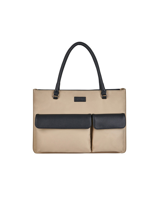 TWO POCKET BAG(BEIGE BLACK)