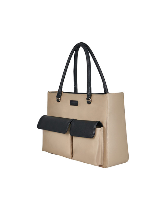 TWO POCKET BAG(BEIGE BLACK)