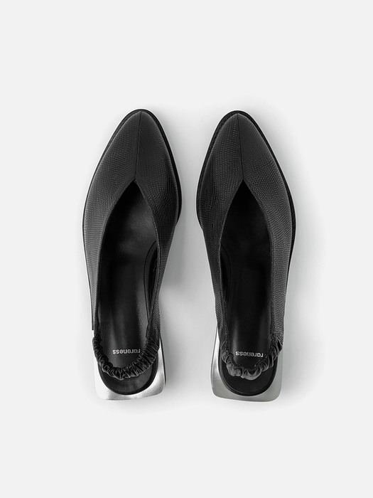 Etta Slingback / Black (Lizard)