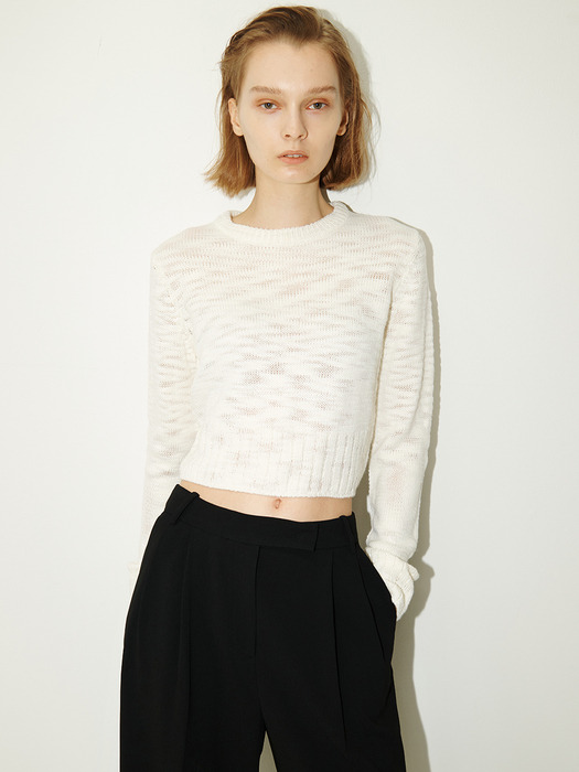 [KNIT] Crop Slub Knit Top_2color