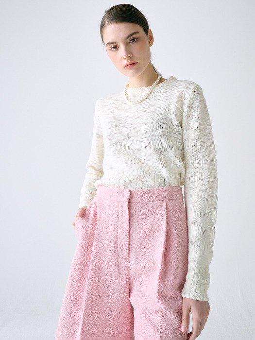 [KNIT] Crop Slub Knit Top_2color