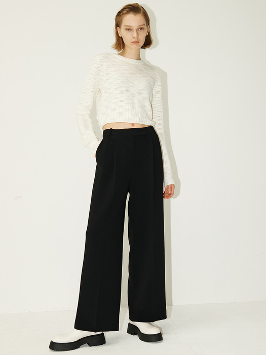 [KNIT] Crop Slub Knit Top_2color