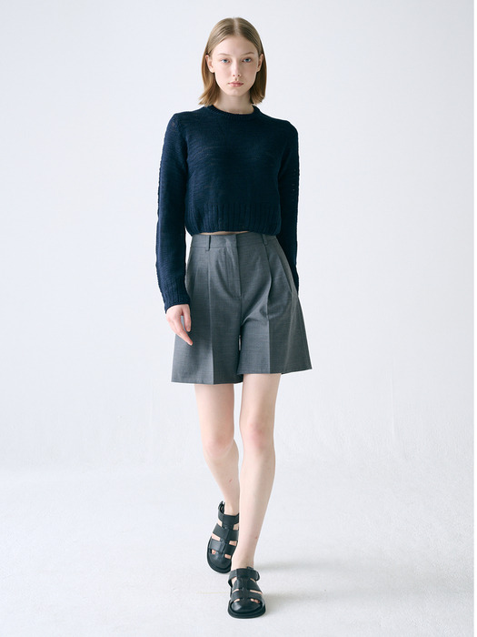 [KNIT] Crop Slub Knit Top_2color