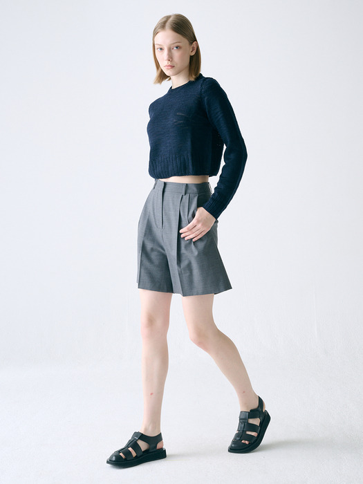 [KNIT] Crop Slub Knit Top_2color