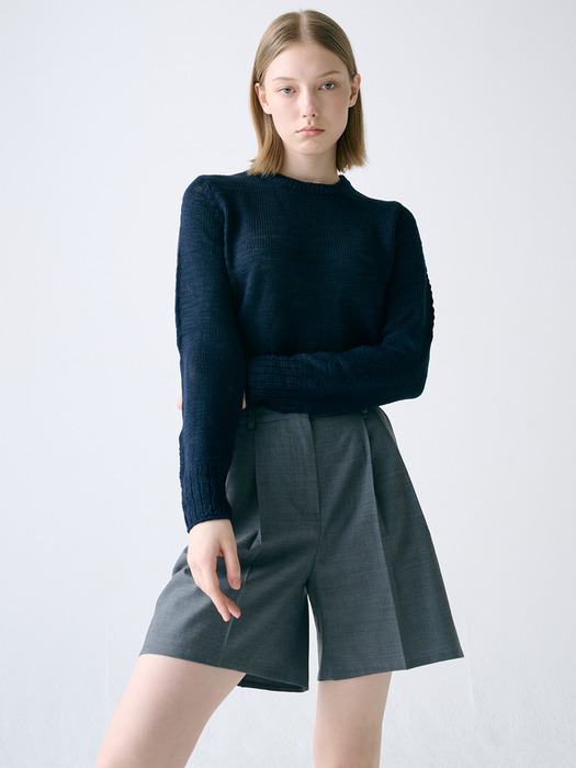 [KNIT] Crop Slub Knit Top_2color