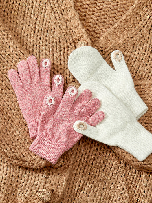 two hole touch finger gloves