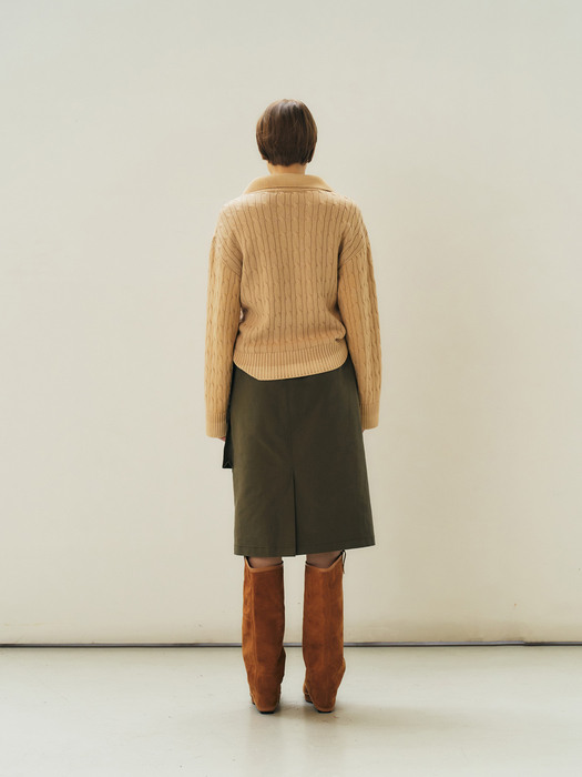 Cable Knit Sweater, Beige