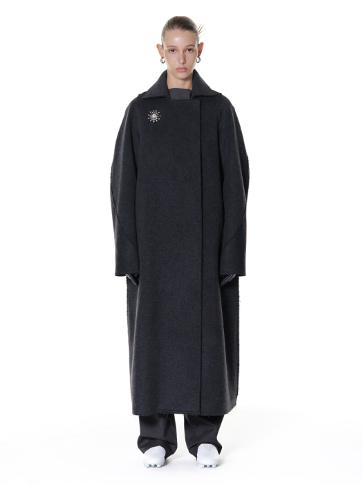 Wool Long Coat (Dark Grey)