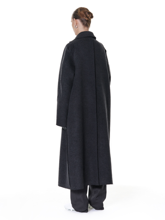 Wool Long Coat (Dark Grey)